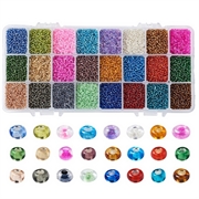 Seed beads sæt. 2 mm. 5 typer. 36.000 perler